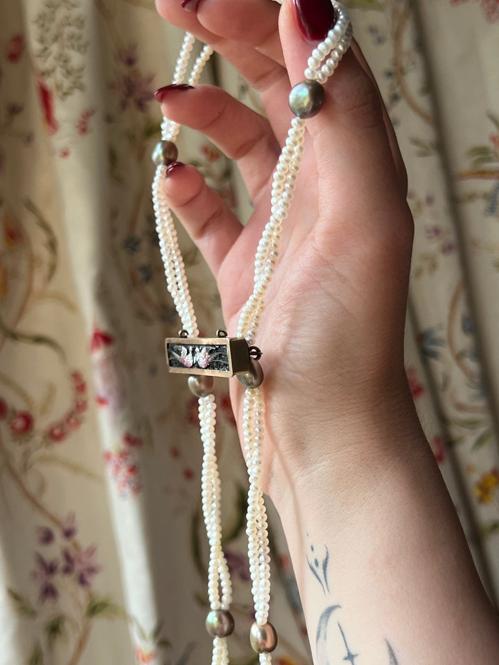 Rare Micromosaic Gold Filled Brooch with Doves