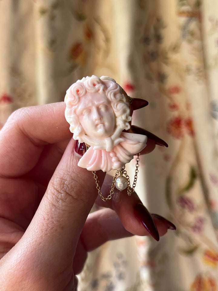 Exceptional 19th Century Cameo of Medusa in Coral