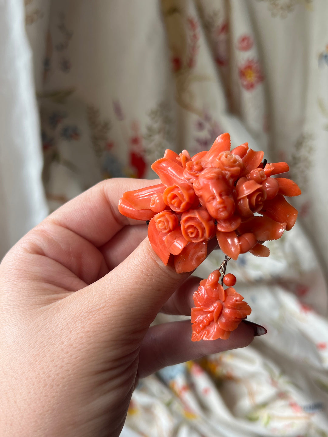 Outstanding Carved Coral Set Circa 1850