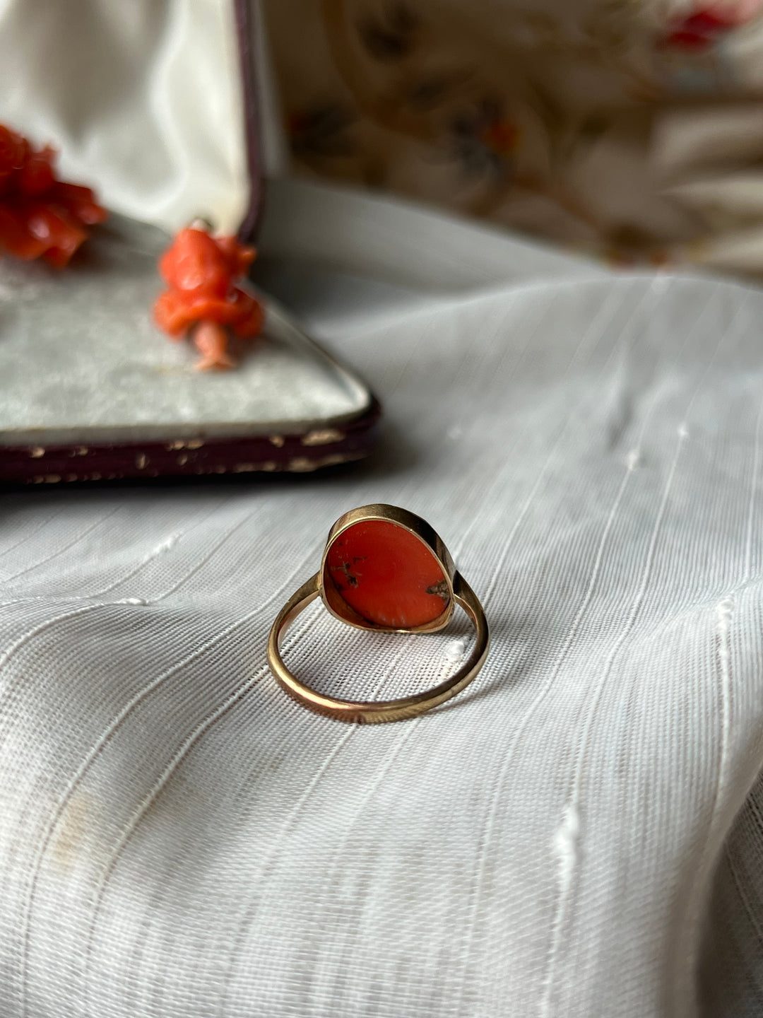 Regency Coral Cameo Ring