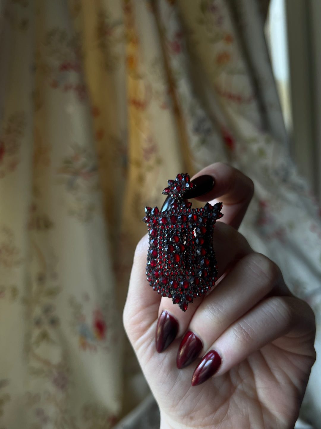 Garnet Shield Locket