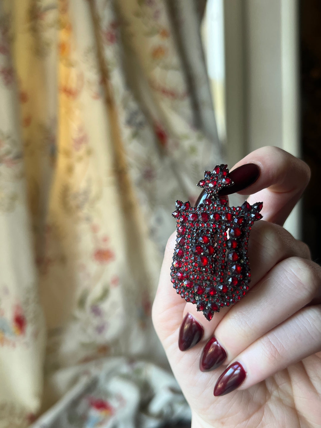 Garnet Shield Locket