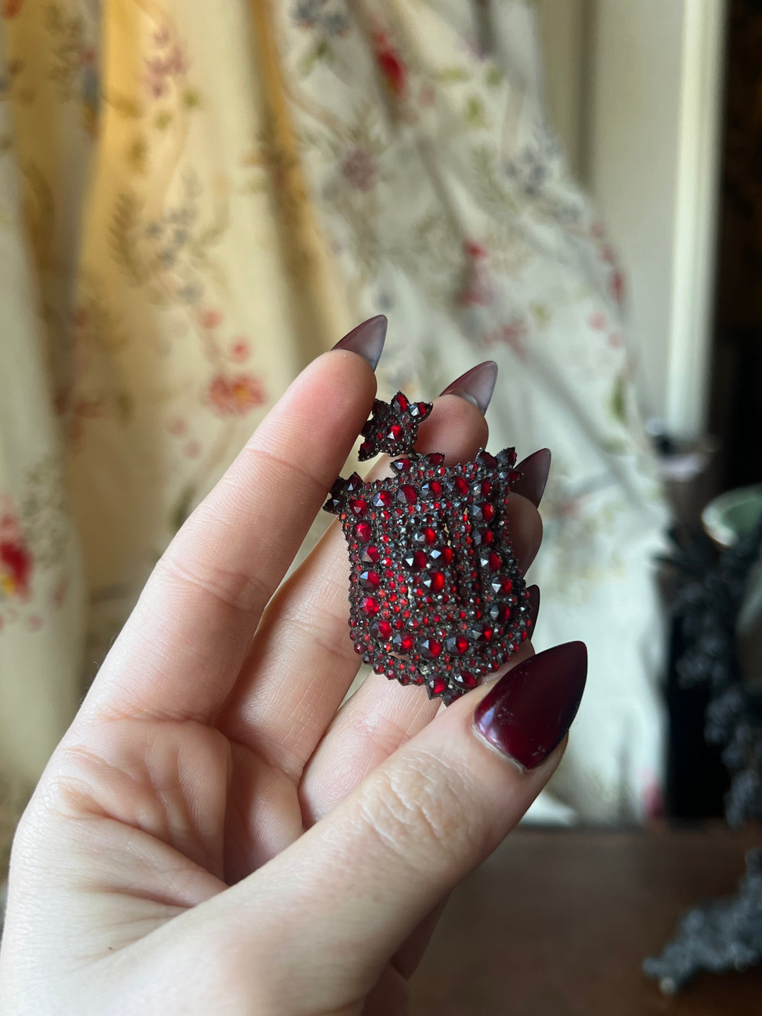 Garnet Shield Locket