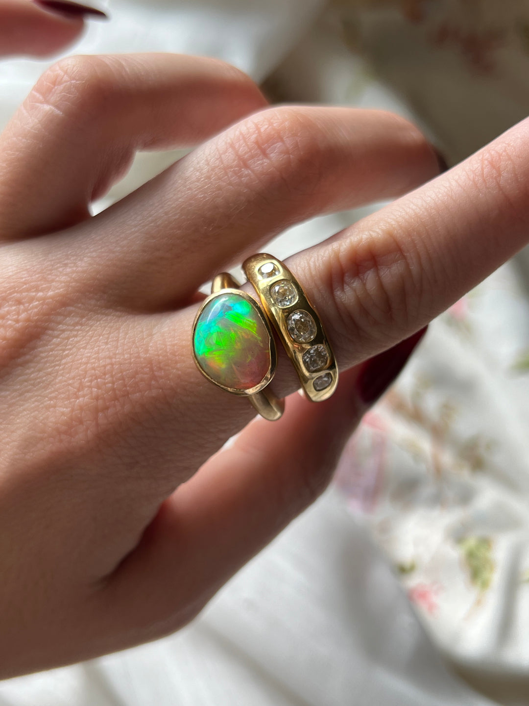 Curio Original Organic Opal Ring in 18ct