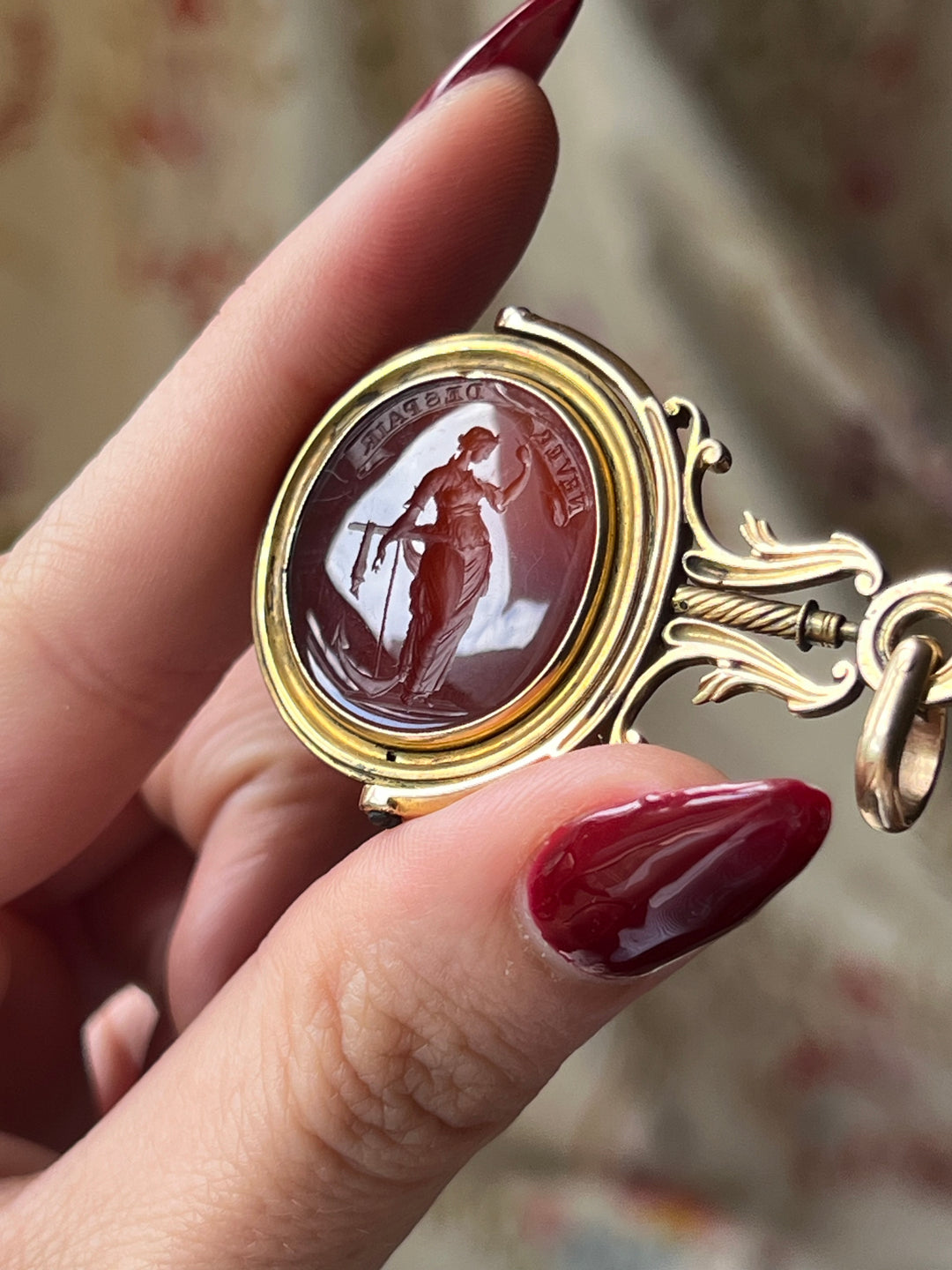 Early 19th Century Carnelian Fob of Hope + Adonis