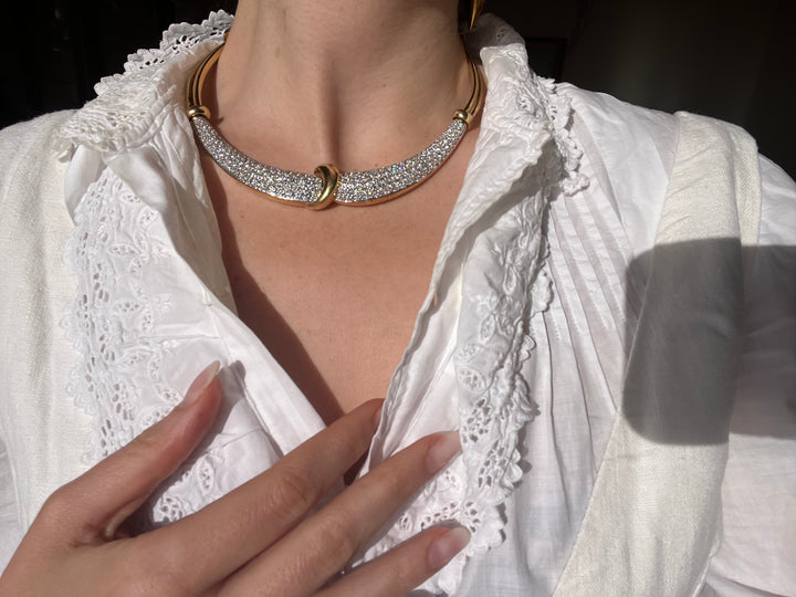 Remarkable 1980's Diamond Diamond Collar in 18ct 16.78CTW