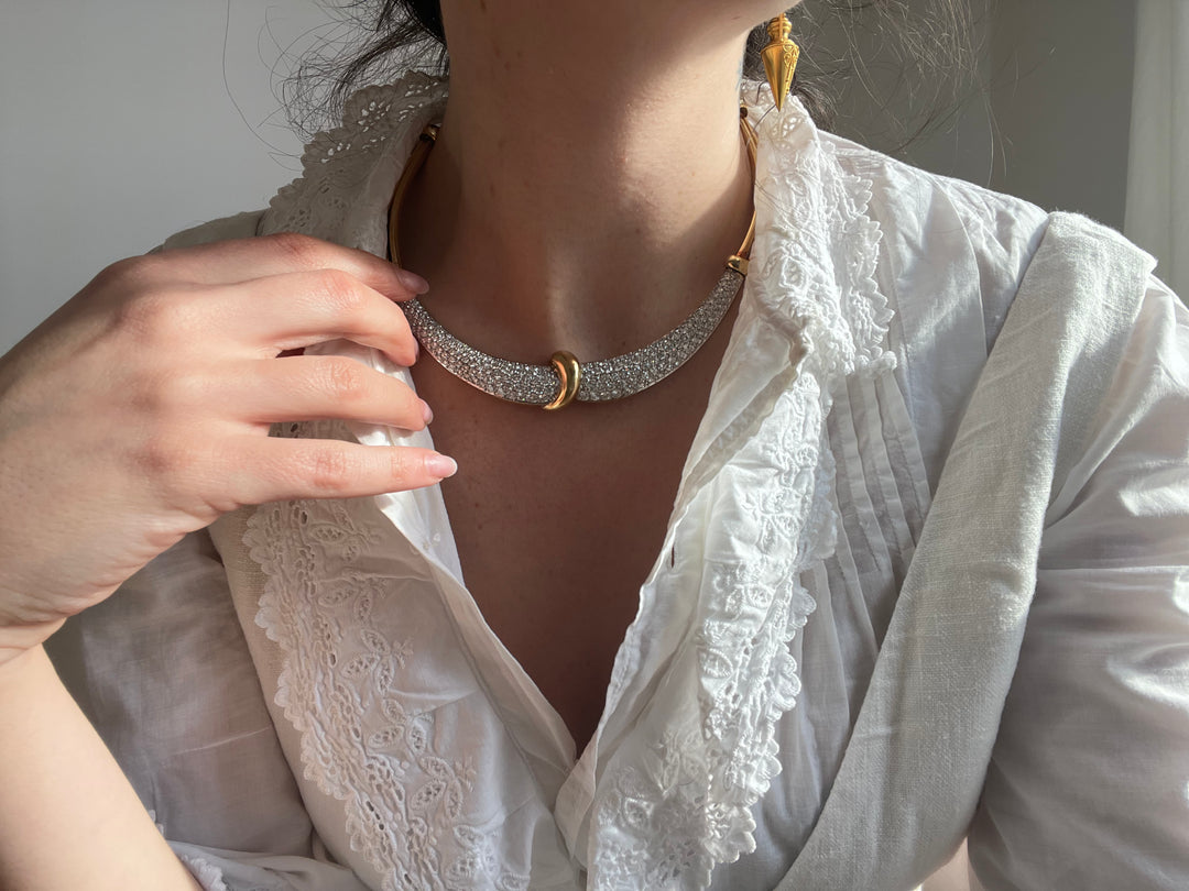 Remarkable 1980's Diamond Diamond Collar in 18ct 16.78CTW