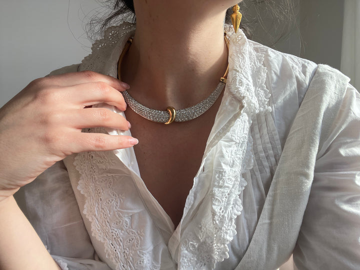 Remarkable 1980's Diamond Diamond Collar in 18ct 16.78CTW