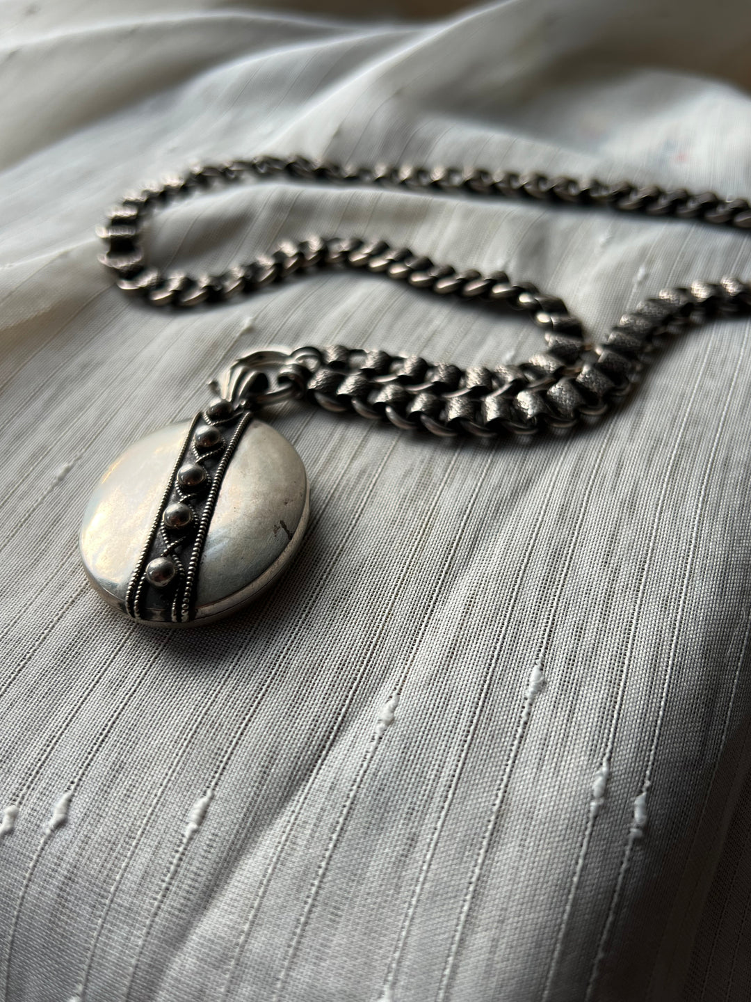 Sterling Silver Book Chain + Matching Locket