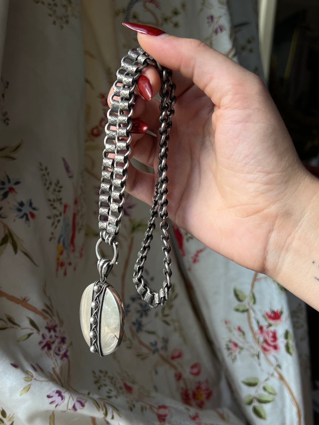 Sterling Silver Book Chain + Matching Locket