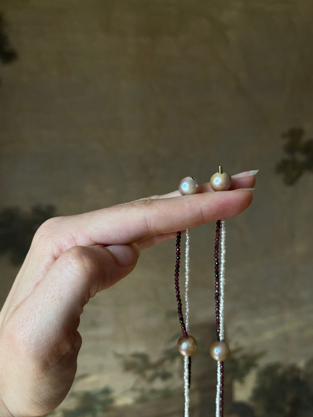 The Eloise | 20" Vintage Purple/Pink Pearl & Garnet | St. Valentine Collection | One of Three