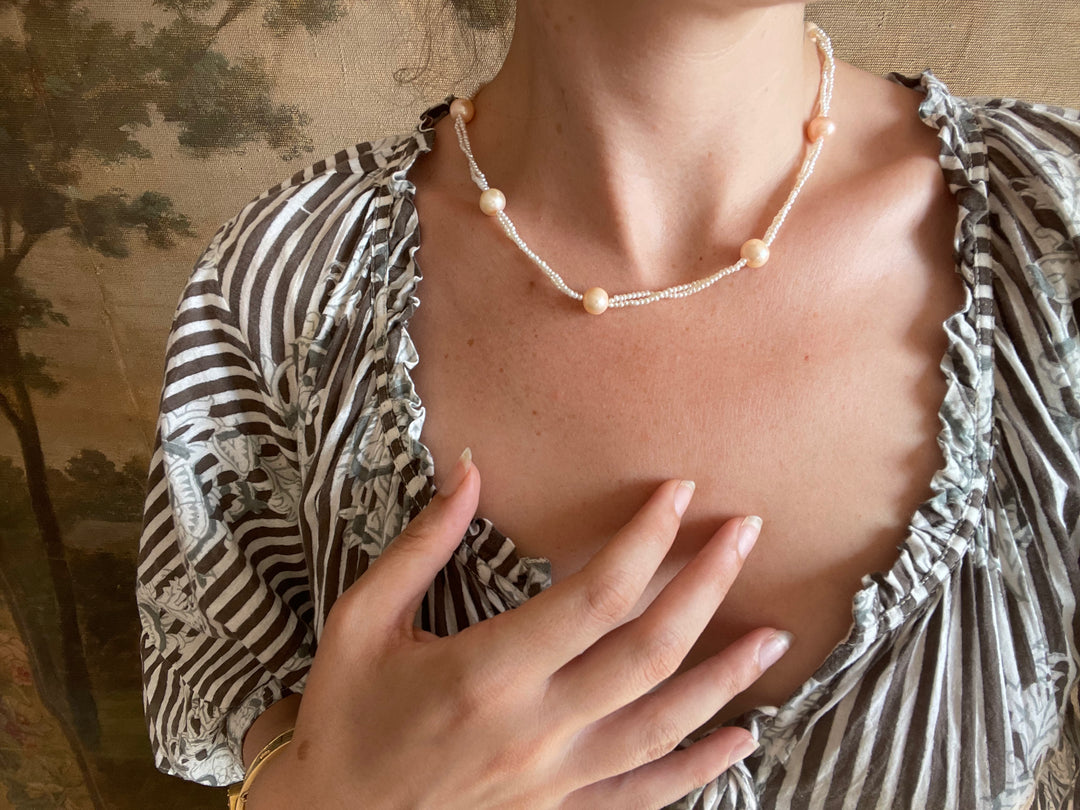 The Eloise | 17.5" Soft Pink Vintage Pearl | Pink Flamingo | Final Strand