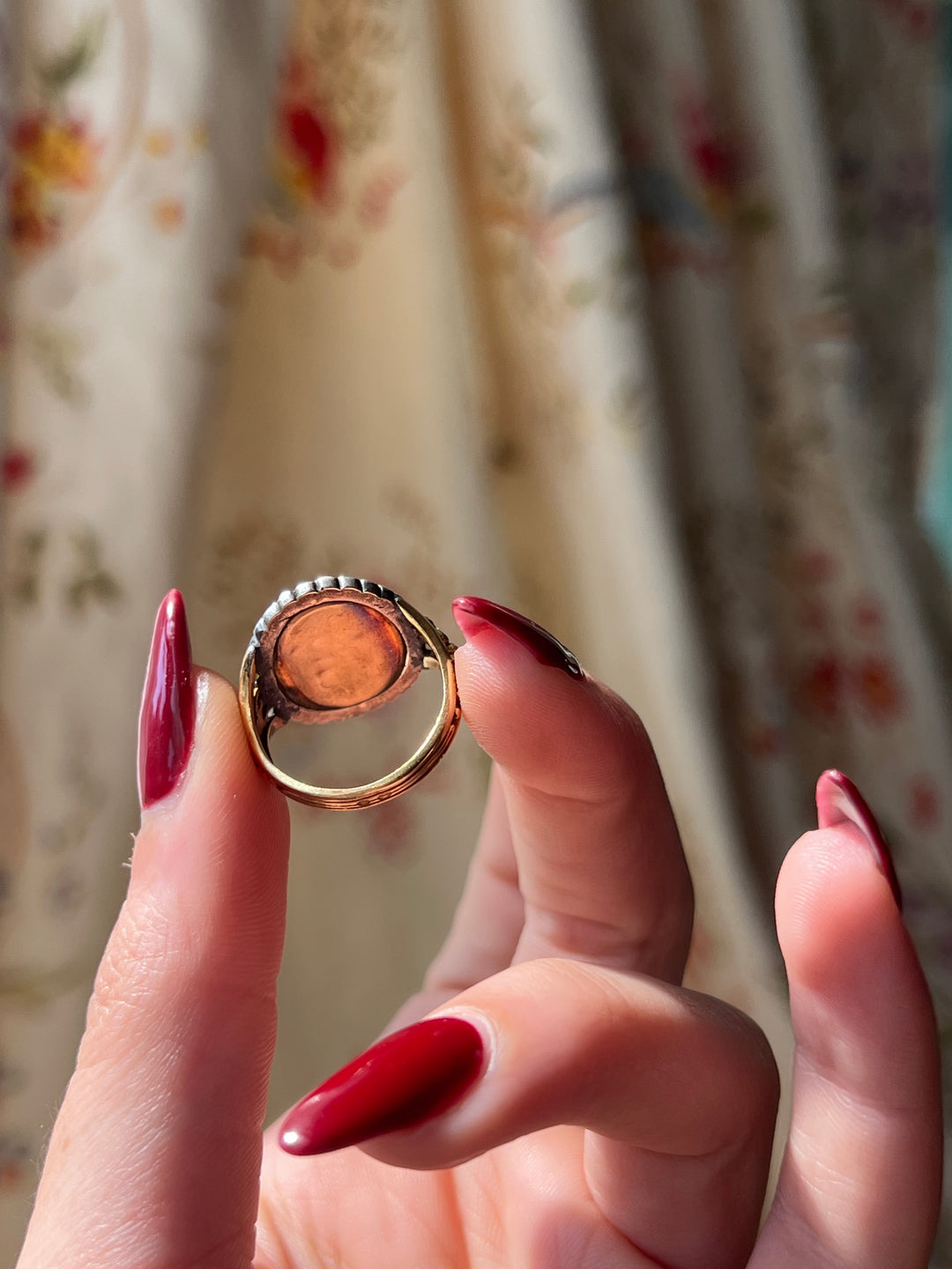 Rare French Napoleon III Period Cupid Enamel Ring