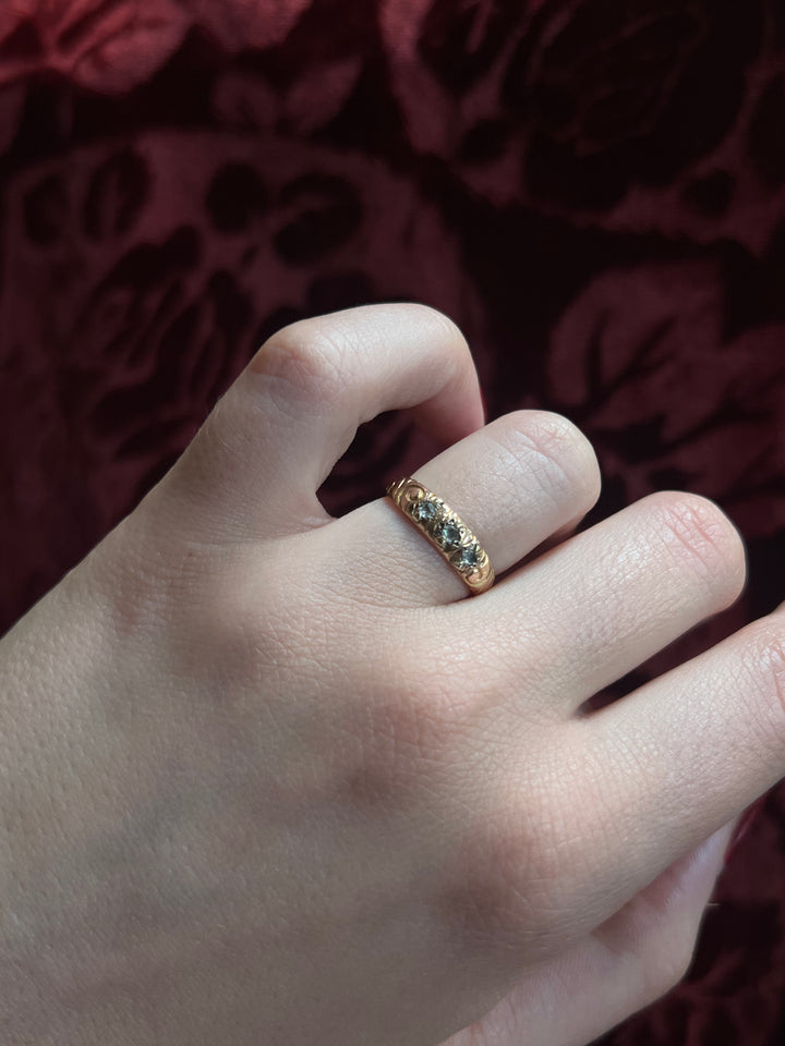Late Georgian Cloud Ring With Rose Cut Diamond Stars
