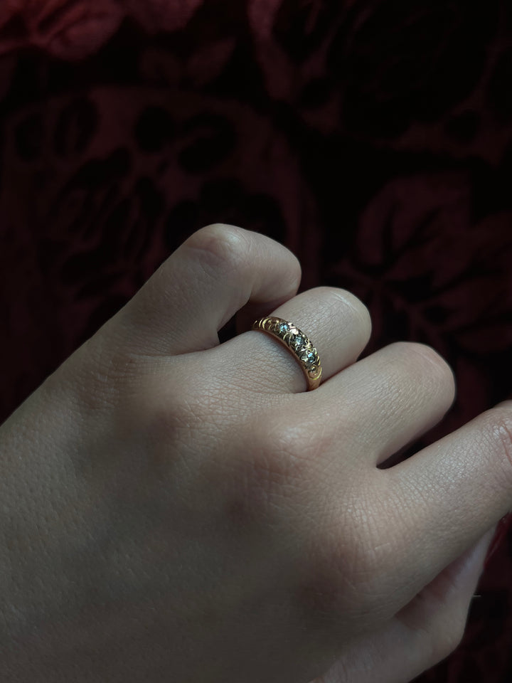 Late Georgian Cloud Ring With Rose Cut Diamond Stars