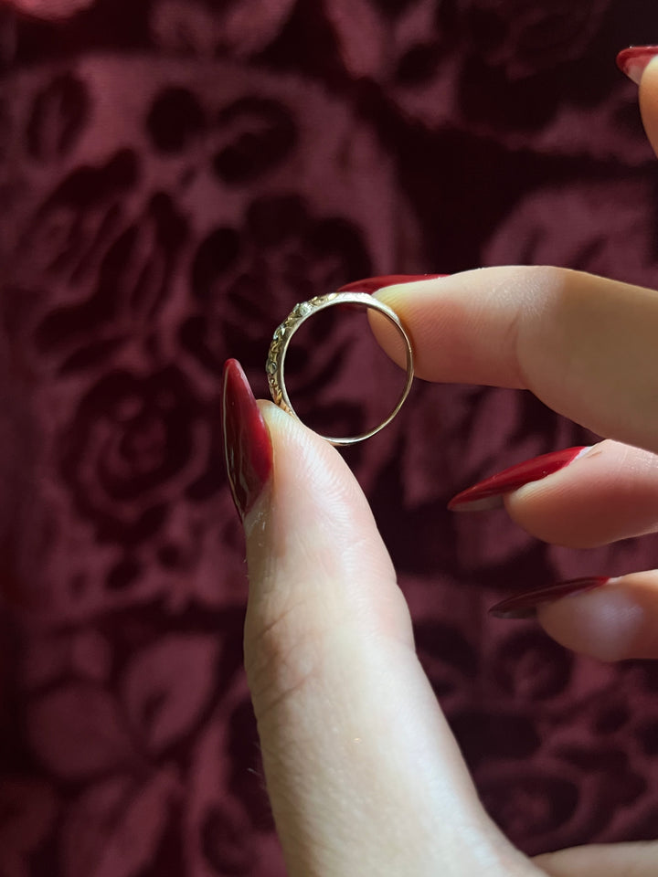 Late Georgian Cloud Ring With Rose Cut Diamond Stars
