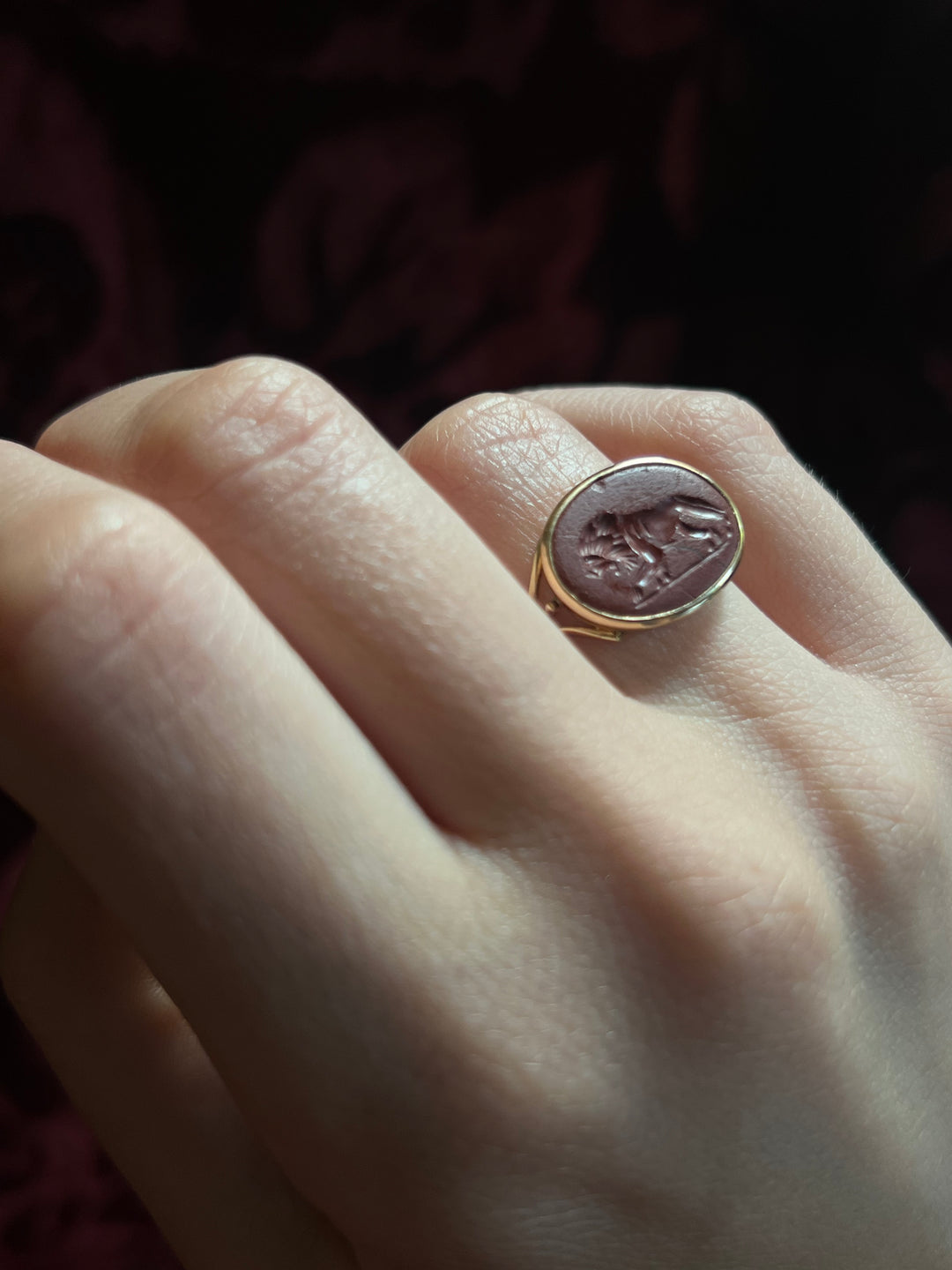 Curio Fantasy Lion Intaglio Ring in 18ct