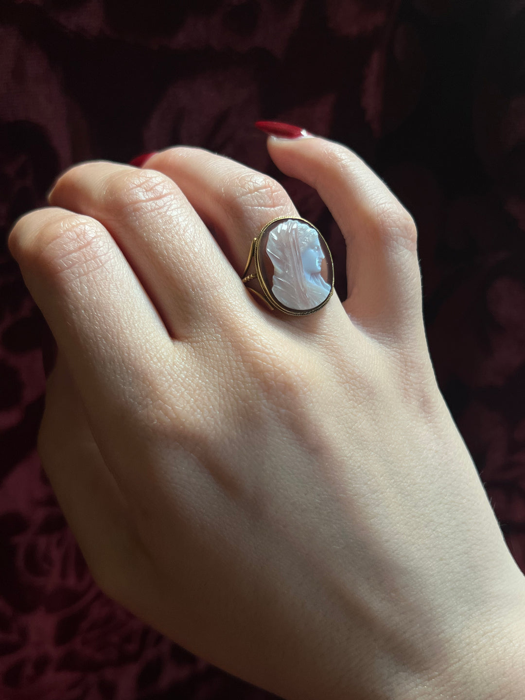 Napoleonic Period Veiled Figure Cameo Ring