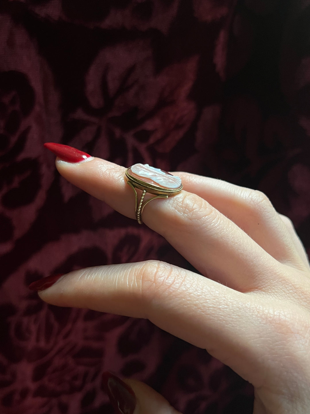 Napoleonic Period Veiled Figure Cameo Ring