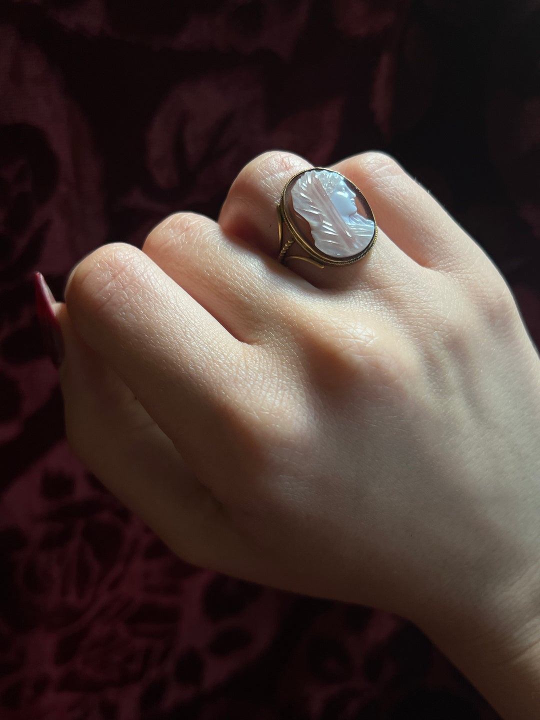 Napoleonic Period Veiled Figure Cameo Ring