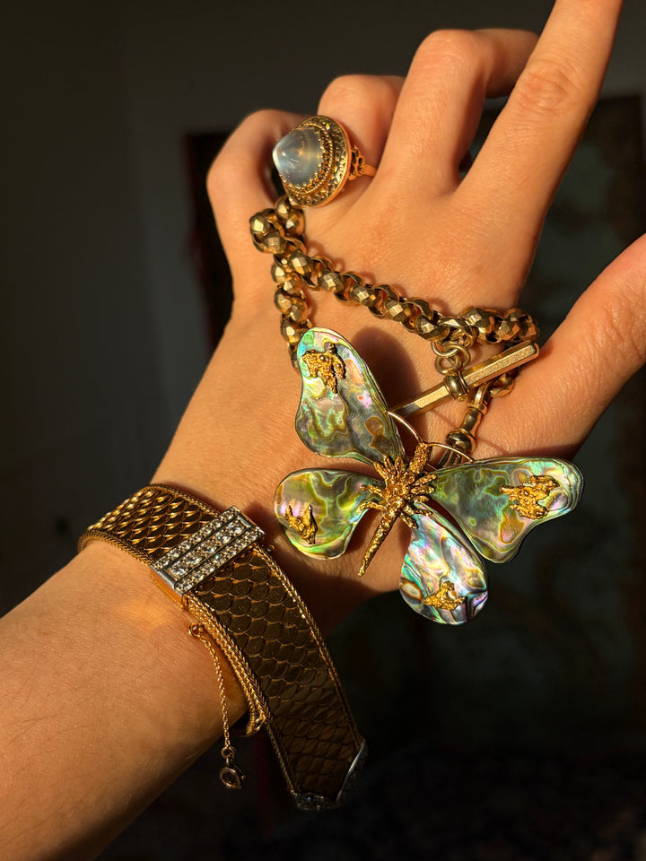 Madame Butterfly; Signed Mellerio Butterfly Brooch Mint in the Original Box c. 1970