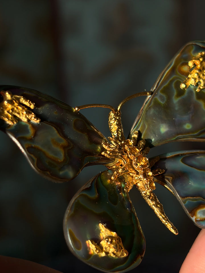 Madame Butterfly; Signed Mellerio Butterfly Brooch Mint in the Original Box c. 1970