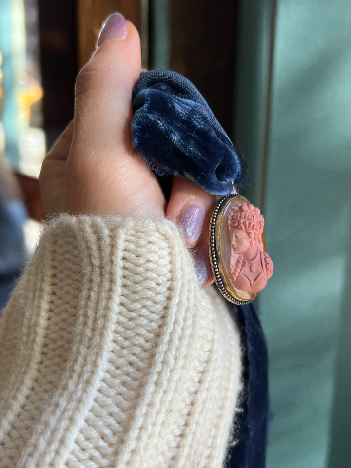 Exceptional Pink, Cream, and Caramel Chalcedony Cameo Pendant