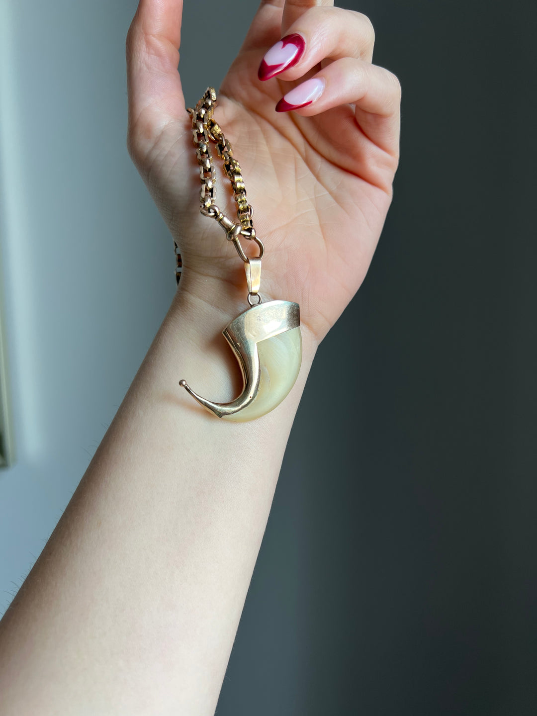 Tiger Nail Locket A Rare Victorian Tiger Claw In 14ct Pink Gold