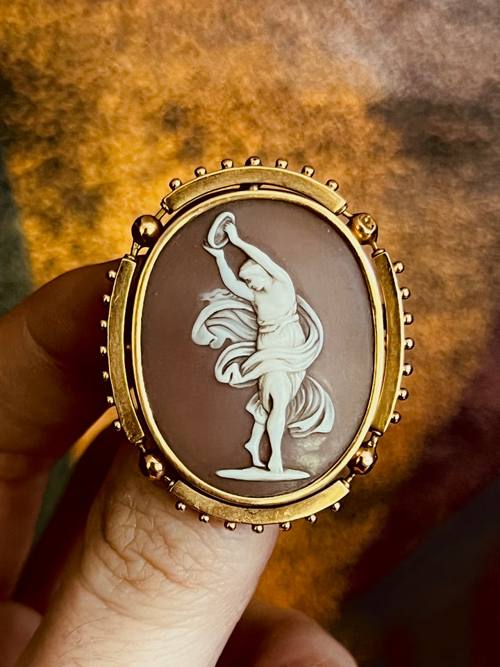 A Rare French Shell Cameo of Terpsichore in 18ct
