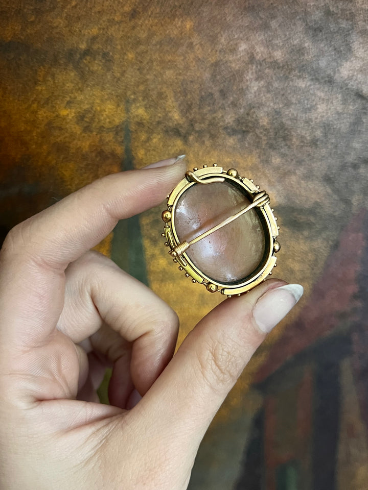 A Rare French Shell Cameo of Terpsichore in 18ct