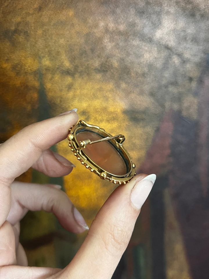 A Rare French Shell Cameo of Terpsichore in 18ct