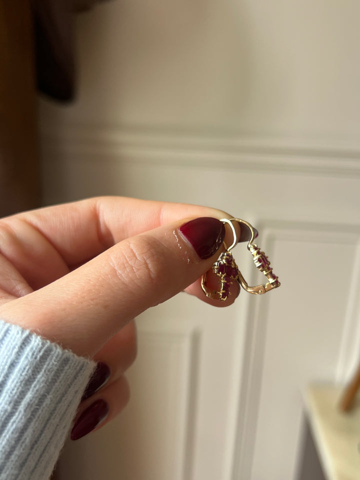 18ct Ruby Cross Earrings