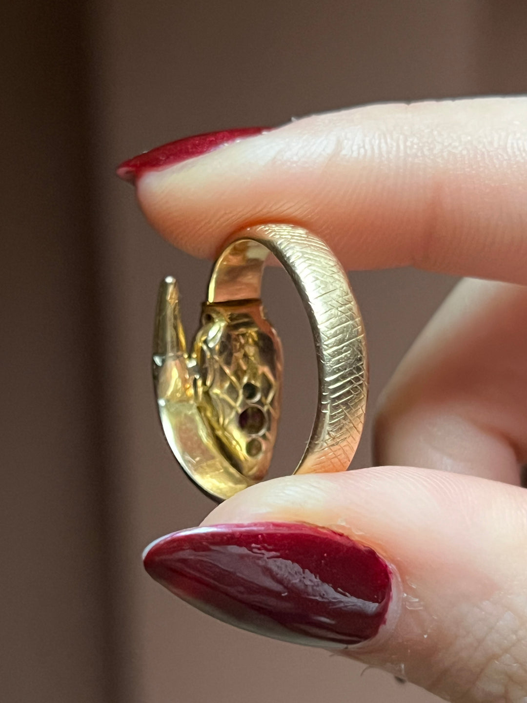 18ct Snake Ring with Rubies and Diamonds