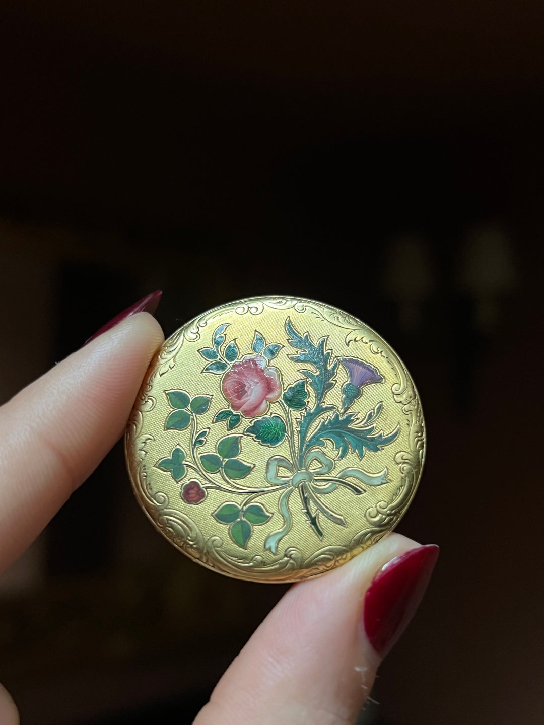 Enamel Floriography Brooch in 18ct