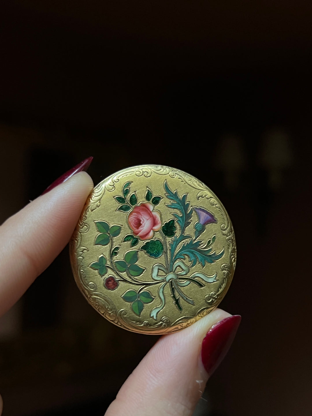 Enamel Floriography Brooch in 18ct