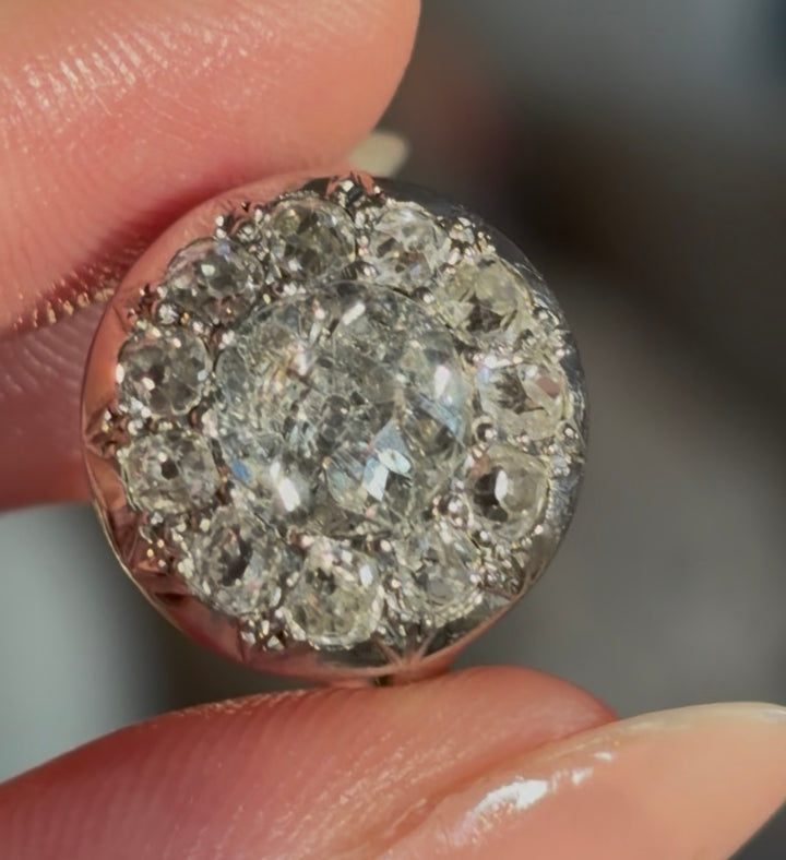 Outstanding Edwardian Platinum + 18ct Diamond Daisy Ring