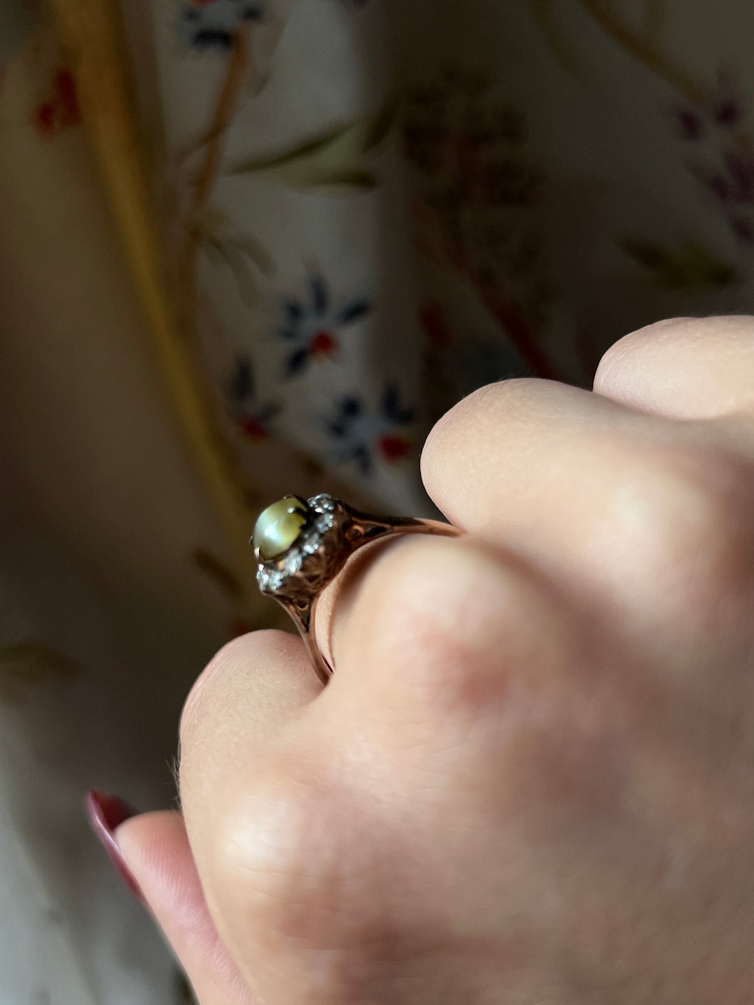 Exceptional Early Vintage Cat’s Eye Chrysoberyl Ring