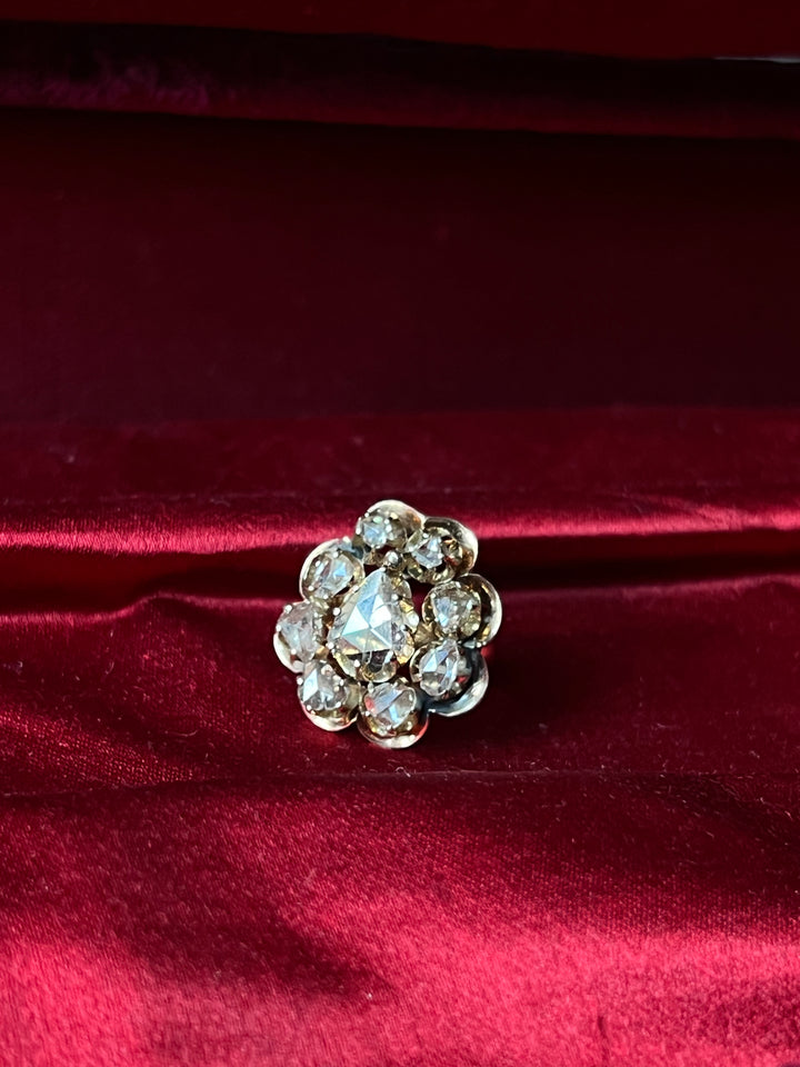 Exceptional Rose Cut Diamond Cocktail Ring