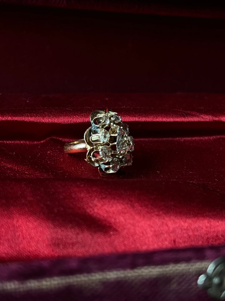 Exceptional Rose Cut Diamond Cocktail Ring