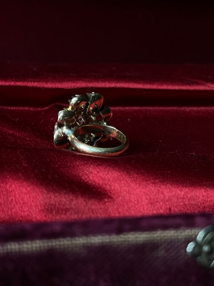 Exceptional Rose Cut Diamond Cocktail Ring