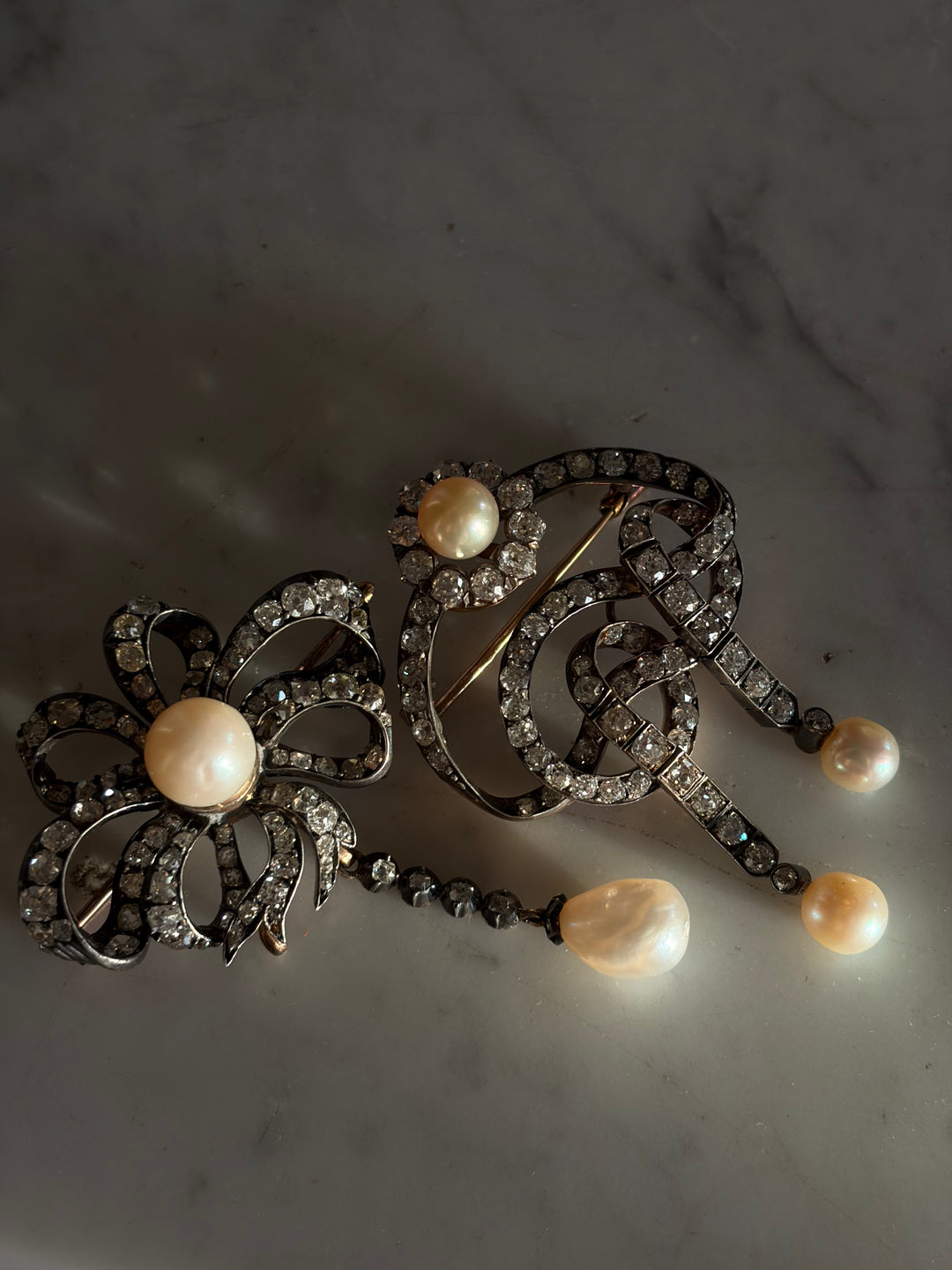 Outstanding Natural 3 Pearl Brooch with GIA Certification