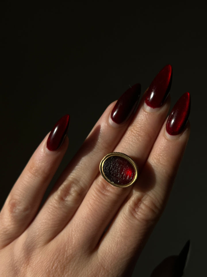 Exceptional Garnet Paste Intaglio of Bacchanale Attr to Tassie