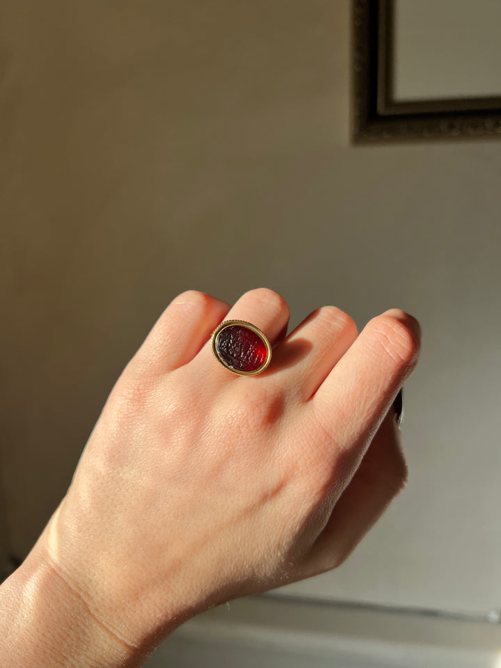 Exceptional Garnet Paste Intaglio of Bacchanale Attr to Tassie