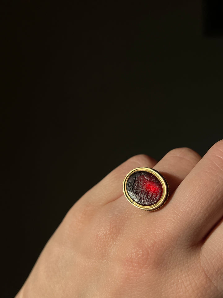 Exceptional Garnet Paste Intaglio of Bacchanale Attr to Tassie