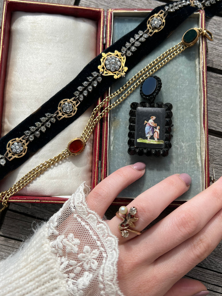 Exceptional Early 19th C French Regional Paste "Galon" Collar Necklace (Inclusive of removing extra bits and creating a bracelet)