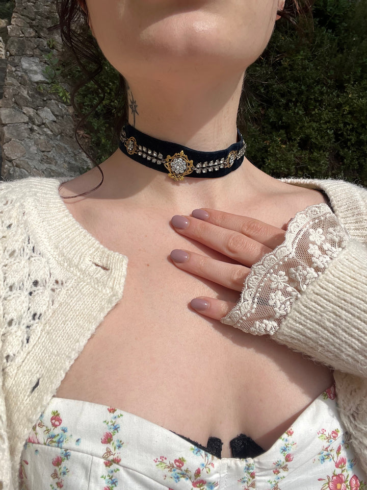 Exceptional Early 19th C French Regional Paste "Galon" Collar Necklace (Inclusive of removing extra bits and creating a bracelet)