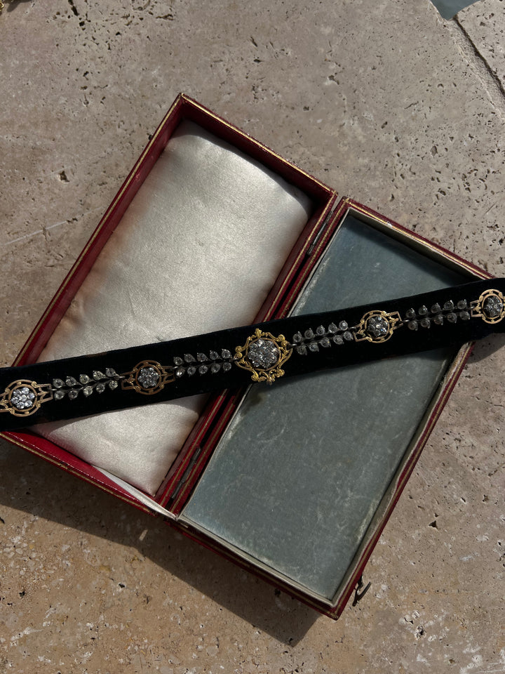 Exceptional Early 19th C French Regional Paste "Galon" Collar Necklace (Inclusive of removing extra bits and creating a bracelet)