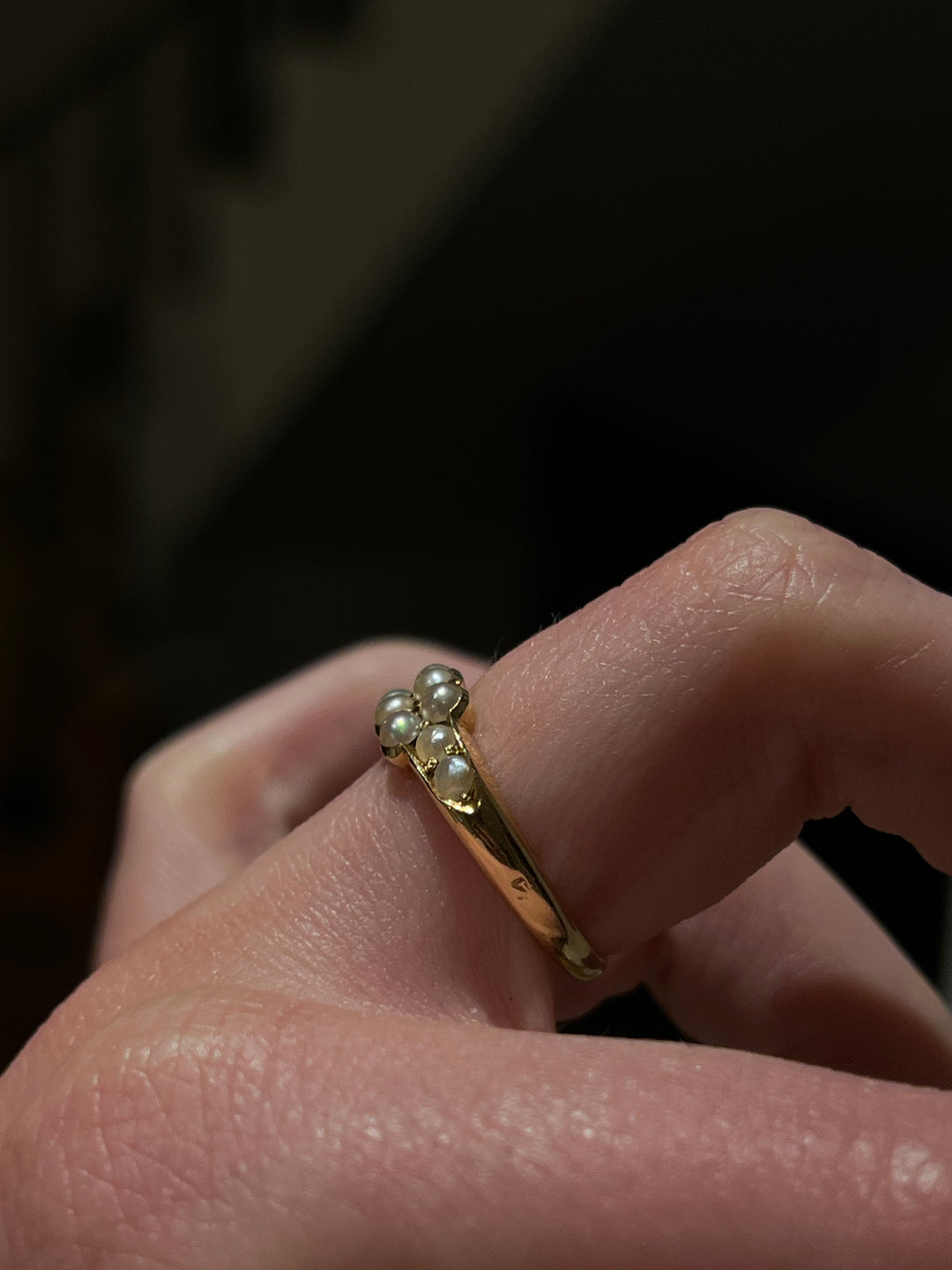 Gorgeous Victorian Double Pearl Band 18ct