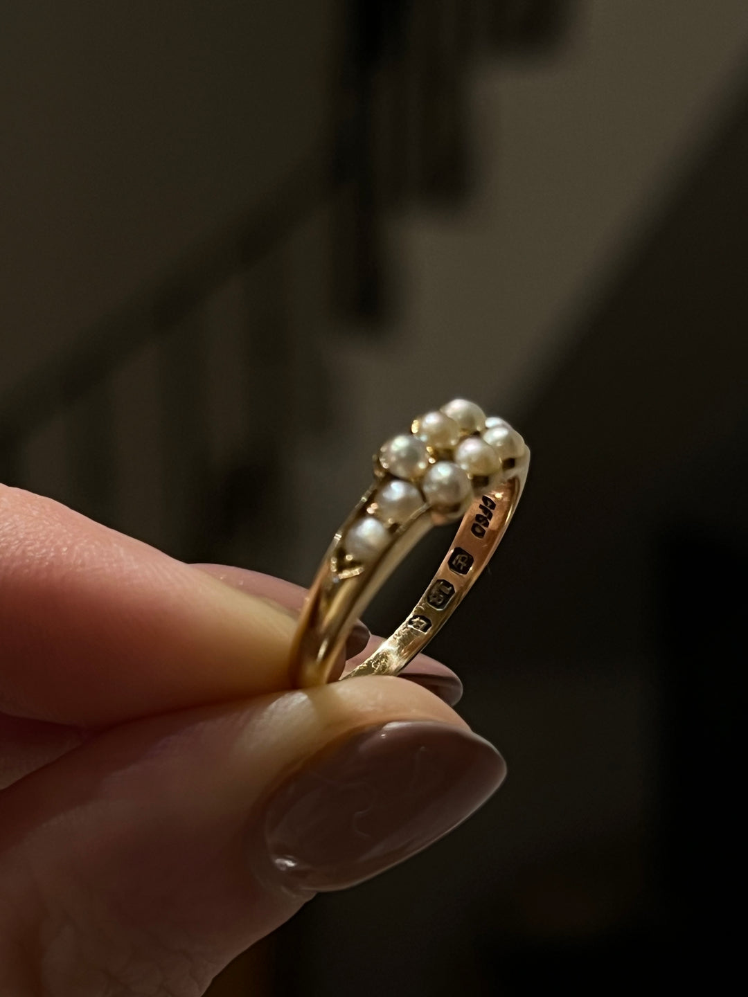 Gorgeous Victorian Double Pearl Band 18ct