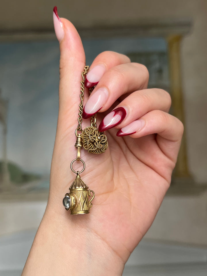 Cheeky Vintage French Lantern Charm in 14ct